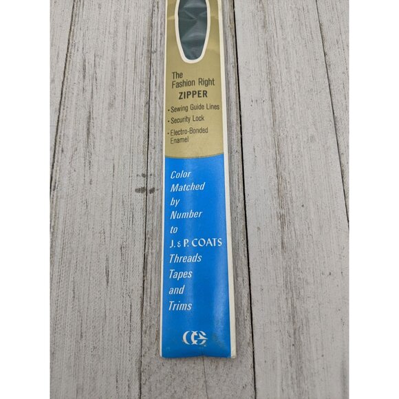 Vintage J&P Coats Dress or Neck Metal Zipper 12" Forest Green 61-A - Picture 3 of 4